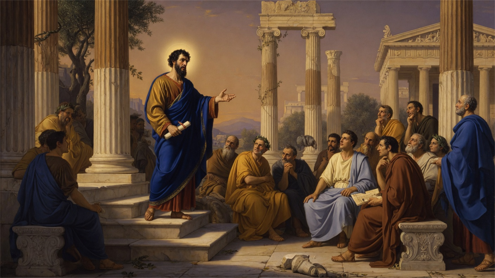 Saint Paul prechant aux philosophes d'Athenes sur l'Areopage