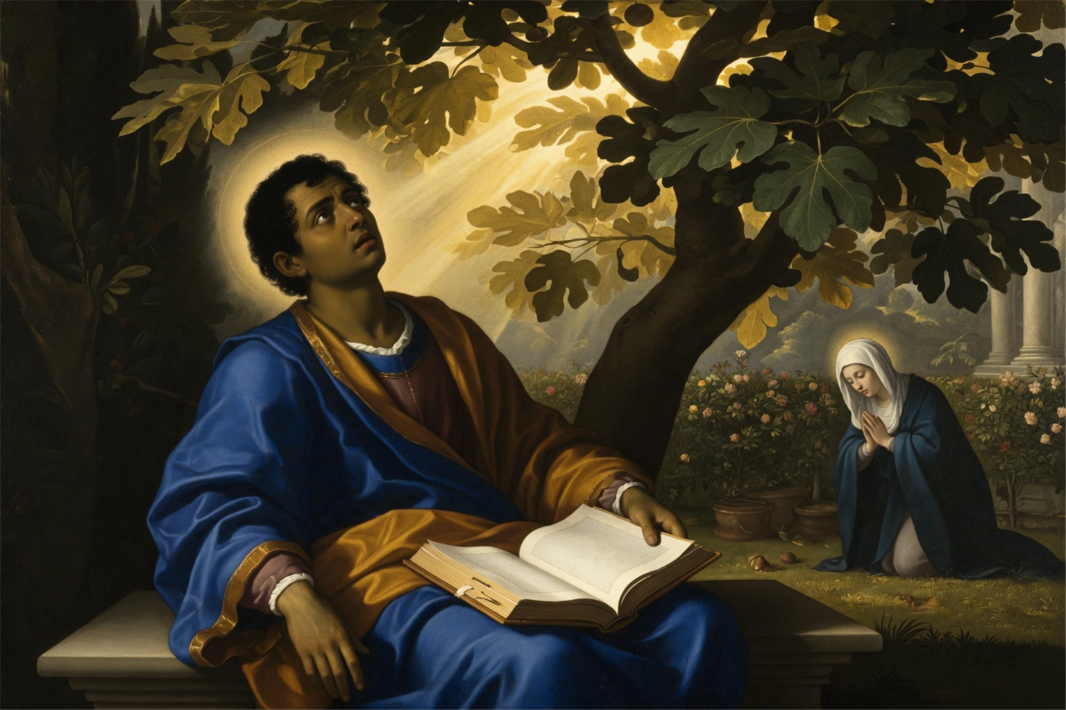Saint Augustin dans le jardin de Milan au moment de sa conversion
