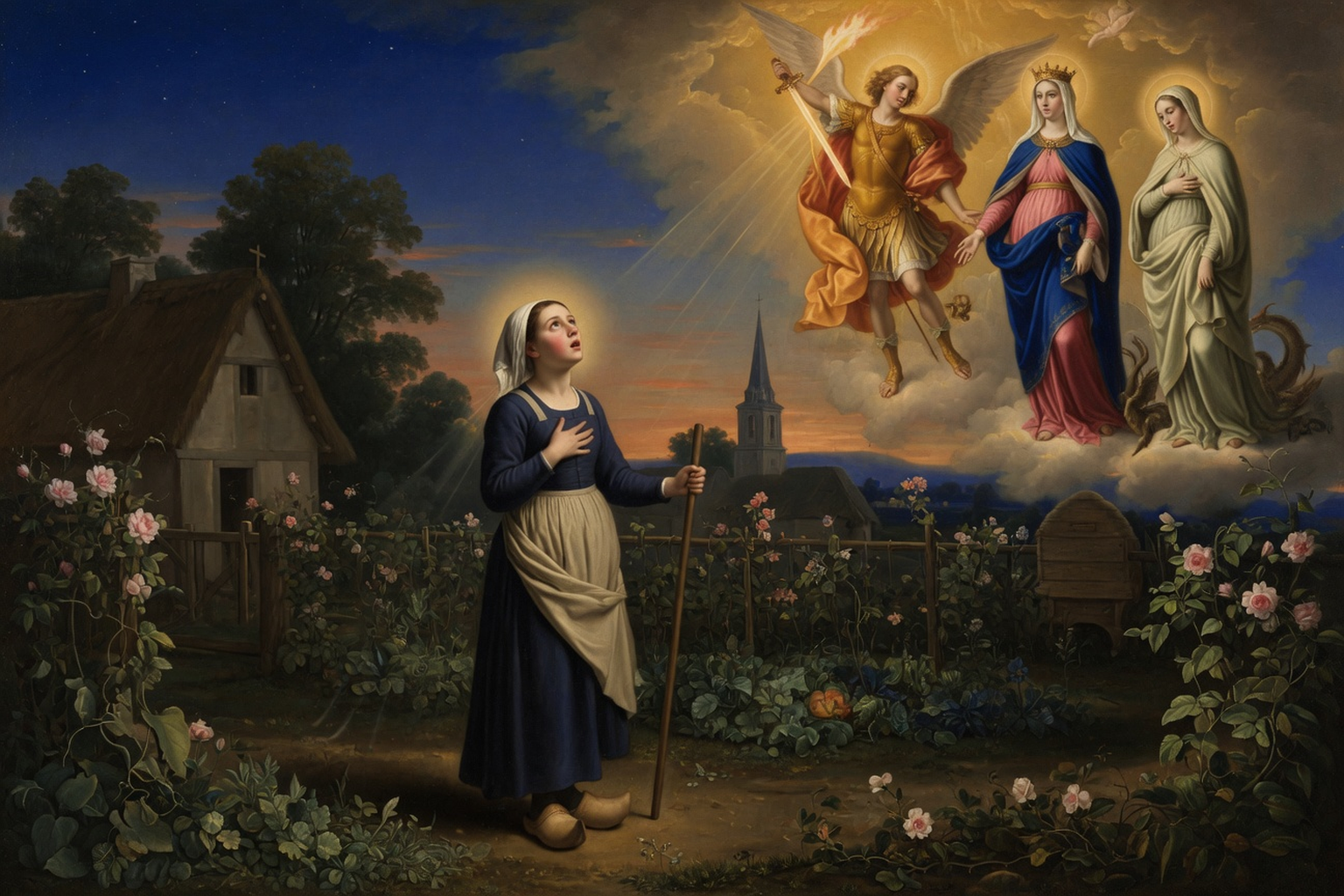 Jeanne d'Arc recevant l'appel des voix celestes a Domremy